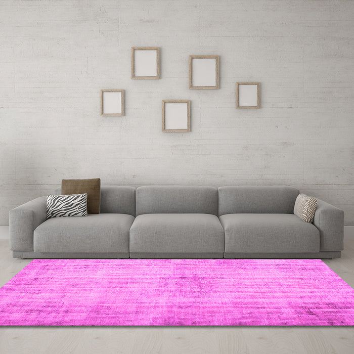 Machine Washable Persian Pink Traditional Rug in a Living Room, wshtr767pnk