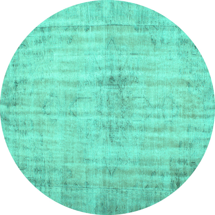 Round Persian Turquoise Traditional Rug, tr767turq