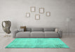 Machine Washable Persian Turquoise Traditional Area Rugs in a Living Room,, wshtr767turq