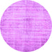 Round Persian Purple Traditional Rug, tr767pur