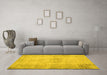 Machine Washable Persian Yellow Traditional Rug in a Living Room, wshtr767yw