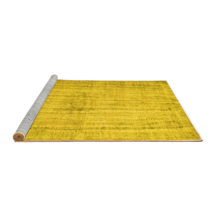 Sideview of Machine Washable Persian Yellow Traditional Rug, wshtr767yw
