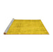 Sideview of Machine Washable Persian Yellow Traditional Rug, wshtr767yw