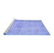 Sideview of Machine Washable Persian Blue Traditional Rug, wshtr767blu