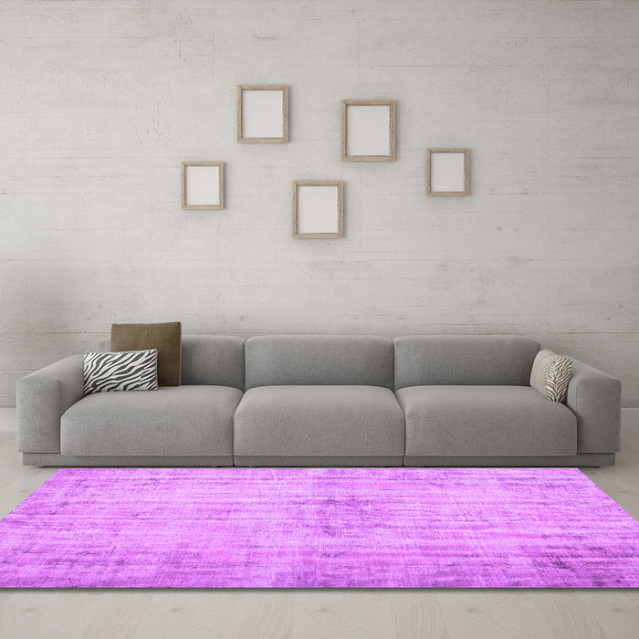 Machine Washable Persian Purple Traditional Area Rugs in a Living Room, wshtr767pur