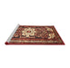 Sideview of Machine Washable Traditional Tomato Red Rug, wshtr768