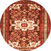 Square Persian Orange Traditional Rug, tr768org