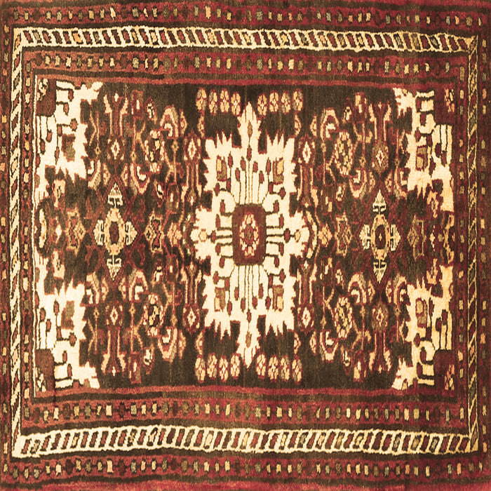 Square Persian Brown Traditional Rug, tr768brn