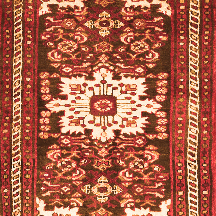Serging Thickness of Machine Washable Persian Orange Traditional Area Rugs, wshtr768org