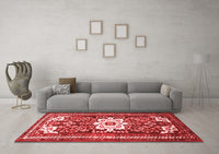 Machine Washable Persian Red Traditional Rug, wshtr768red