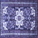 Square Machine Washable Persian Blue Traditional Rug, wshtr768blu