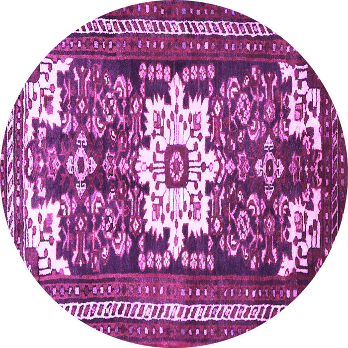 Round Persian Purple Traditional Rug, tr768pur