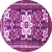 Round Persian Purple Traditional Rug, tr768pur