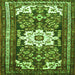 Round Machine Washable Persian Green Traditional Area Rugs, wshtr768grn