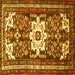 Square Machine Washable Persian Yellow Traditional Rug, wshtr768yw