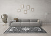 Machine Washable Persian Gray Traditional Rug in a Living Room,, wshtr768gry