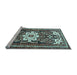 Sideview of Machine Washable Persian Light Blue Traditional Rug, wshtr768lblu