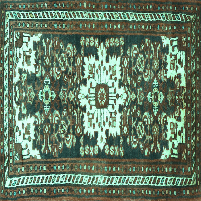 Square Persian Turquoise Traditional Rug, tr768turq