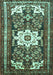 Machine Washable Persian Turquoise Traditional Area Rugs, wshtr768turq