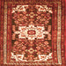 Round Machine Washable Persian Orange Traditional Area Rugs, wshtr768org