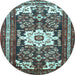 Round Persian Light Blue Traditional Rug, tr768lblu