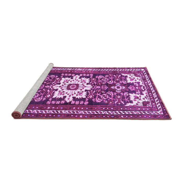 Sideview of Machine Washable Persian Purple Traditional Area Rugs, wshtr768pur