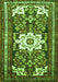 Serging Thickness of Machine Washable Persian Green Traditional Area Rugs, wshtr768grn