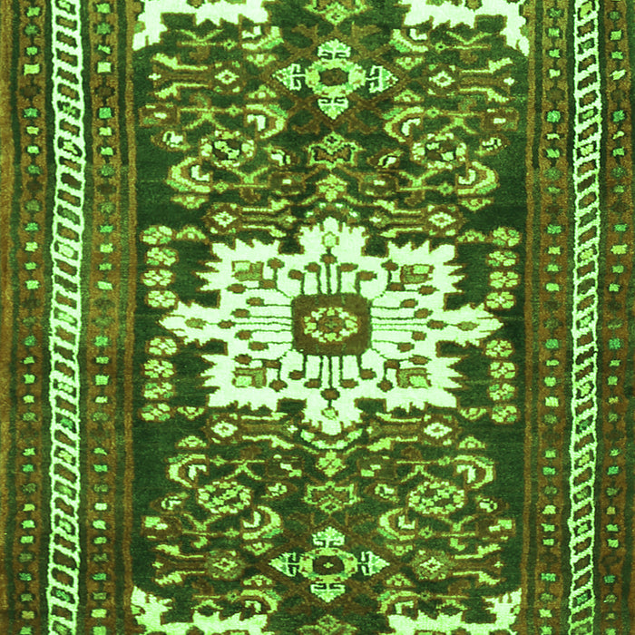 Serging Thickness of Machine Washable Persian Green Traditional Area Rugs, wshtr768grn