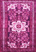 Machine Washable Persian Pink Traditional Rug, wshtr768pnk