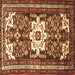 Square Machine Washable Persian Brown Traditional Rug, wshtr768brn