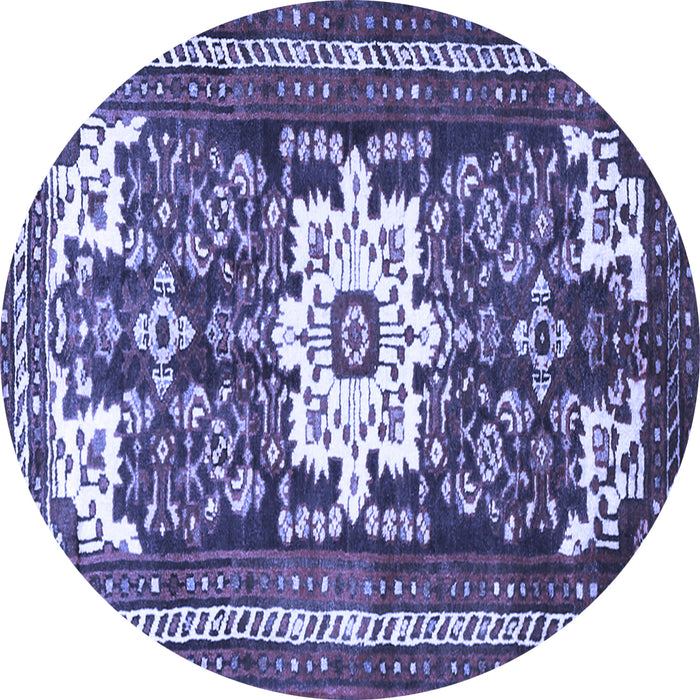 Round Persian Blue Traditional Rug, tr768blu