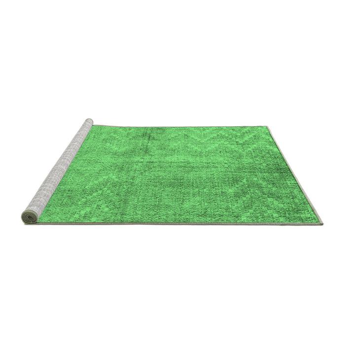 Sideview of Machine Washable Persian Emerald Green Bohemian Area Rugs, wshtr769emgrn