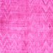 Square Machine Washable Persian Pink Bohemian Rug, wshtr769pnk