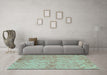 Machine Washable Persian Turquoise Bohemian Area Rugs in a Living Room,, wshtr769turq