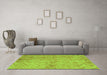 Machine Washable Persian Green Bohemian Area Rugs in a Living Room,, wshtr769grn