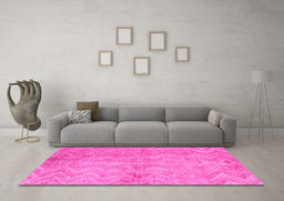 Machine Washable Persian Pink Bohemian Rug in a Living Room, wshtr769pnk