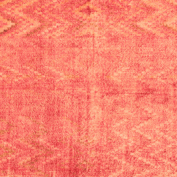 Round Machine Washable Persian Orange Bohemian Area Rugs, wshtr769org