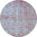 Round Persian Light Blue Bohemian Rug, tr769lblu