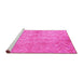 Sideview of Machine Washable Persian Pink Bohemian Rug, wshtr769pnk