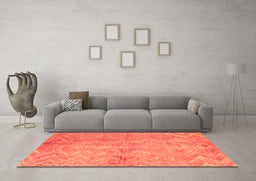Machine Washable Persian Orange Bohemian Area Rugs in a Living Room, wshtr769org