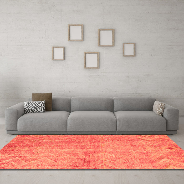 Machine Washable Persian Orange Bohemian Area Rugs in a Living Room, wshtr769org