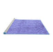 Sideview of Machine Washable Persian Blue Bohemian Rug, wshtr769blu