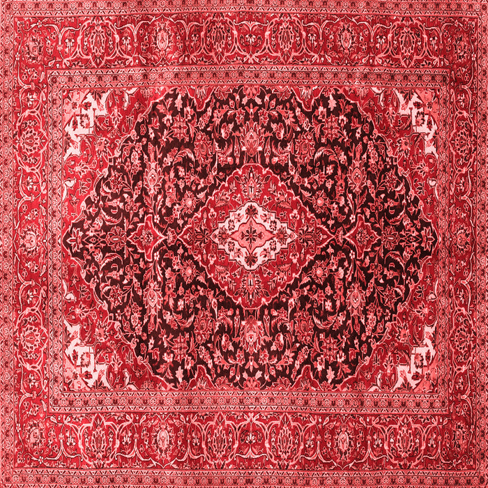 Machine Washable Medallion Red Traditional Rug, wshtr76red