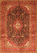 Serging Thickness of Machine Washable Medallion Orange Traditional Area Rugs, wshtr76org