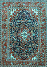 Medallion Light Blue Traditional Rug, tr76lblu