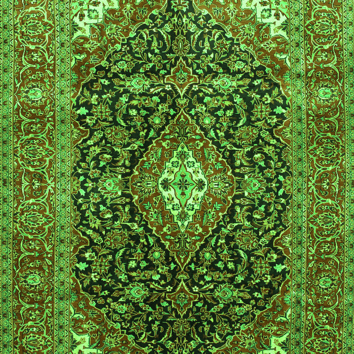 Serging Thickness of Machine Washable Medallion Green Traditional Area Rugs, wshtr76grn