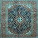 Square Medallion Light Blue Traditional Rug, tr76lblu