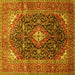 Square Medallion Yellow Traditional Rug, tr76yw