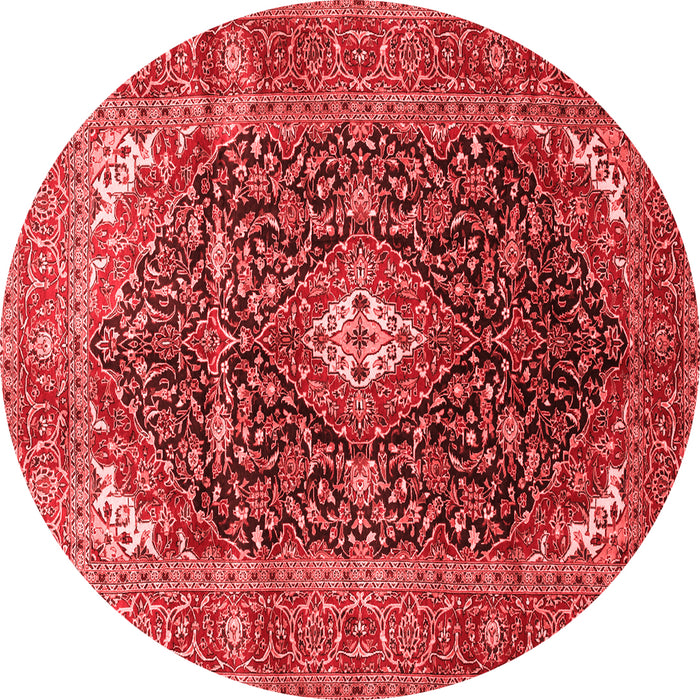 Machine Washable Medallion Red Traditional Rug, wshtr76red