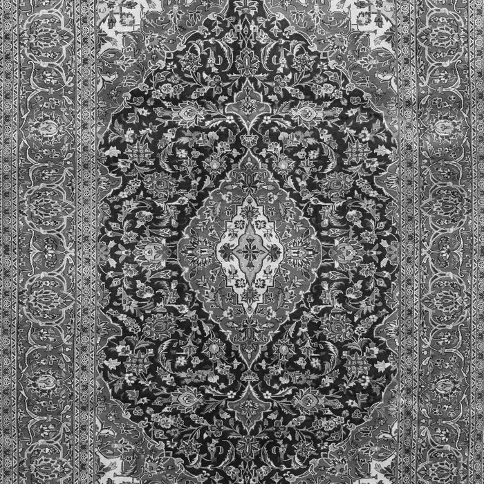 Serging Thickness of Machine Washable Medallion Gray Traditional Rug, wshtr76gry